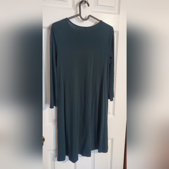 Stradivarius Green Knee Length Dress Size Small - Picture 2 of 3